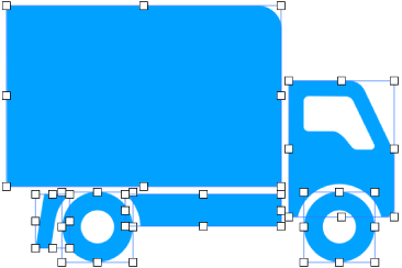 A compound shape broken apart into its constituent shapes.