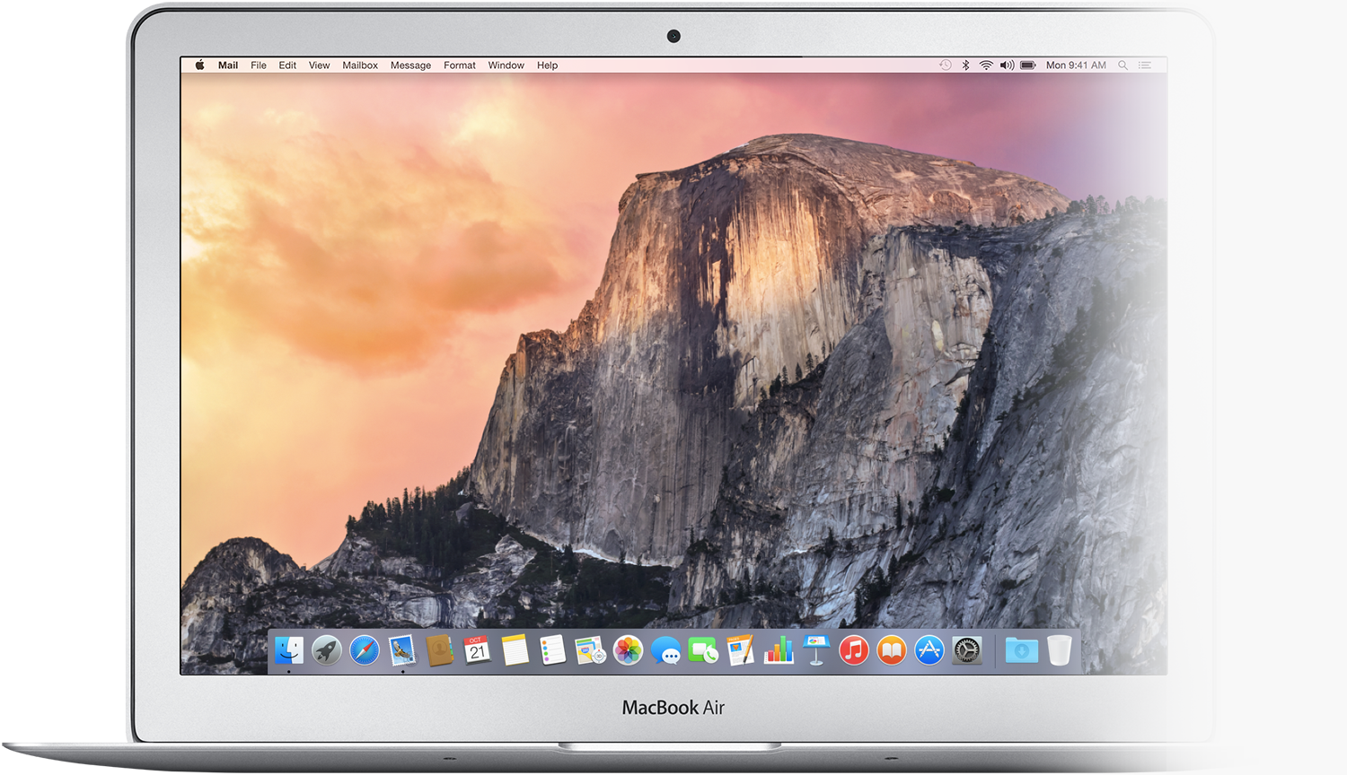 MacBook Air showing a notification appearing in the Dock, then an email opening in Mail