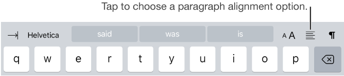 The Format bar with controls for indenting text and aligning paragraphs