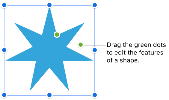 A shape with selection handles.