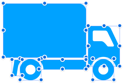 A compound shape broken apart into its constituent shapes.