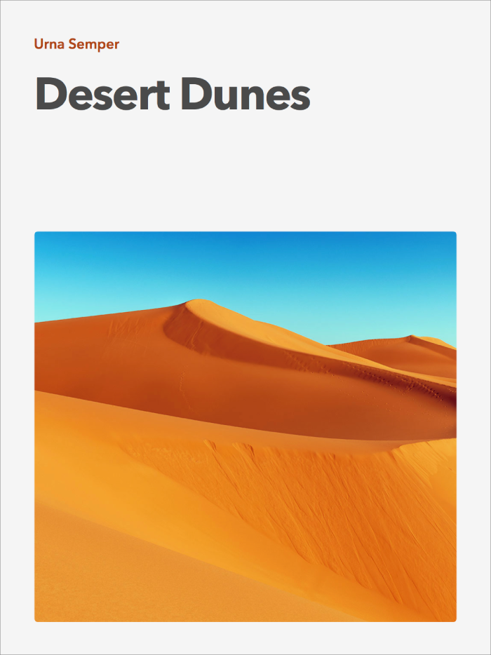 A book template with a placeholder photo and placeholder text.