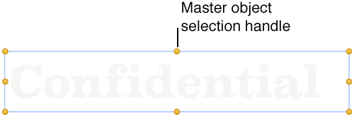 Object selected, showing master object selection handles.