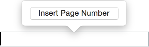 The Insert Page Number pop-up above the footer