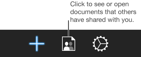 The Shared Documents icon in the Pages for iWork toolbar