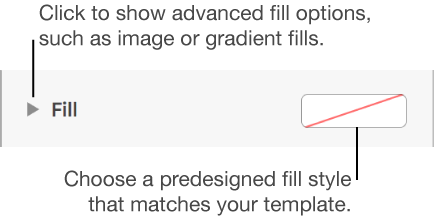 Controls for choosing a fill color