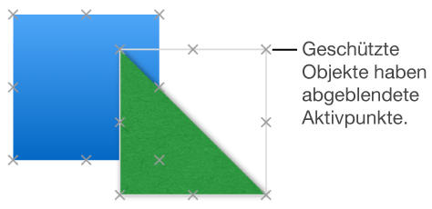 Geschütztes Objekt mit abgeblendeten Aktivpunkten