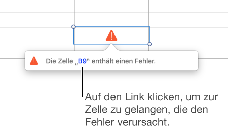 Eine Zellenreferenz bei einem Fehler
