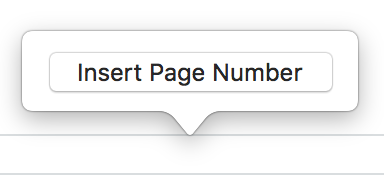 The Insert Page Number popover above the footer.