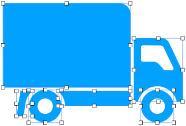 A compound shape broken apart into its constituent shapes.
