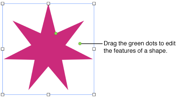 A shape with selection handles.