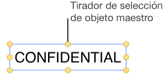 Un objeto con tiradores de selección.