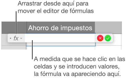 Editor de fórmulas.