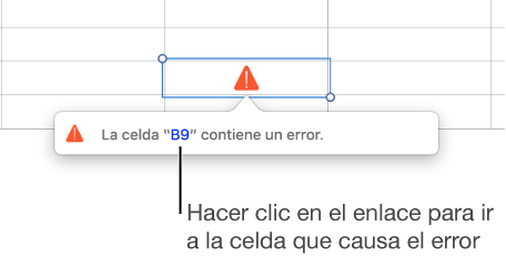 Enlace de error de celda.