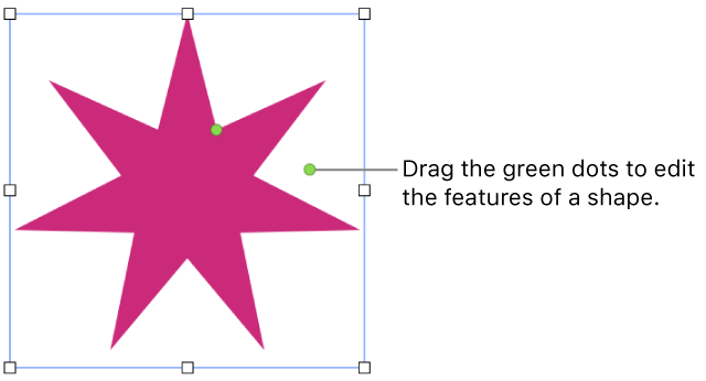A shape with selection handles.