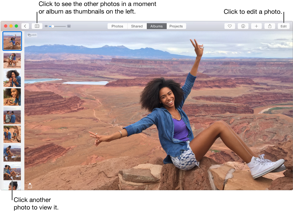 Photos window showing individual photo