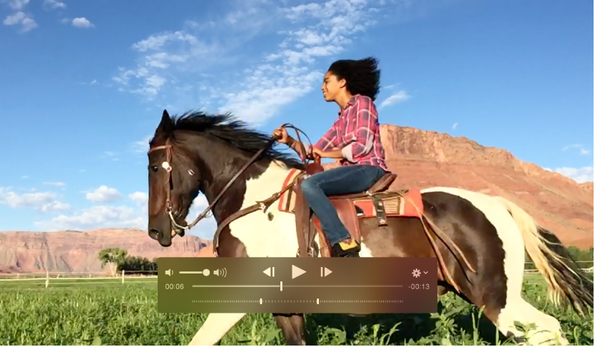 Video clip with playback controls at bottom