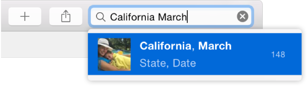 Search field with search criteria