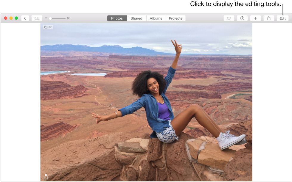 Window showing a photo and the Edit button in the top-right corner
