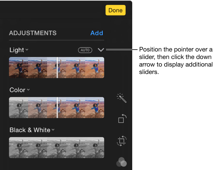 Expanded Adjustments options