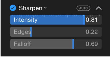 Sharpen controls in the Adjustments pane