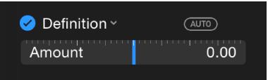 Definition slider in the Adjustments pane
