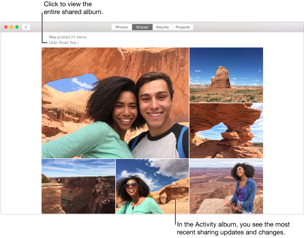 Photos in the Activity album