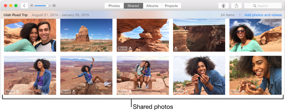 Photos in a shared album