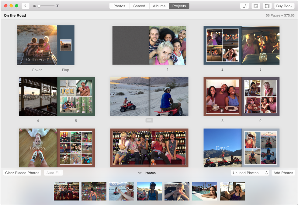 Photos window showing pages of a book
