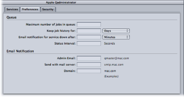 Figure. Apple Qadministrator Preferences tab.
