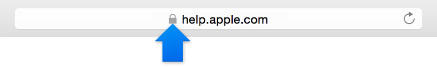 Suojauspainike sivustolla, jolla on normaali varmenne
